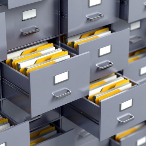 How does the document cabinet help in the management of files